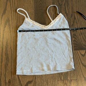 Striped Lace Trim Tank Top